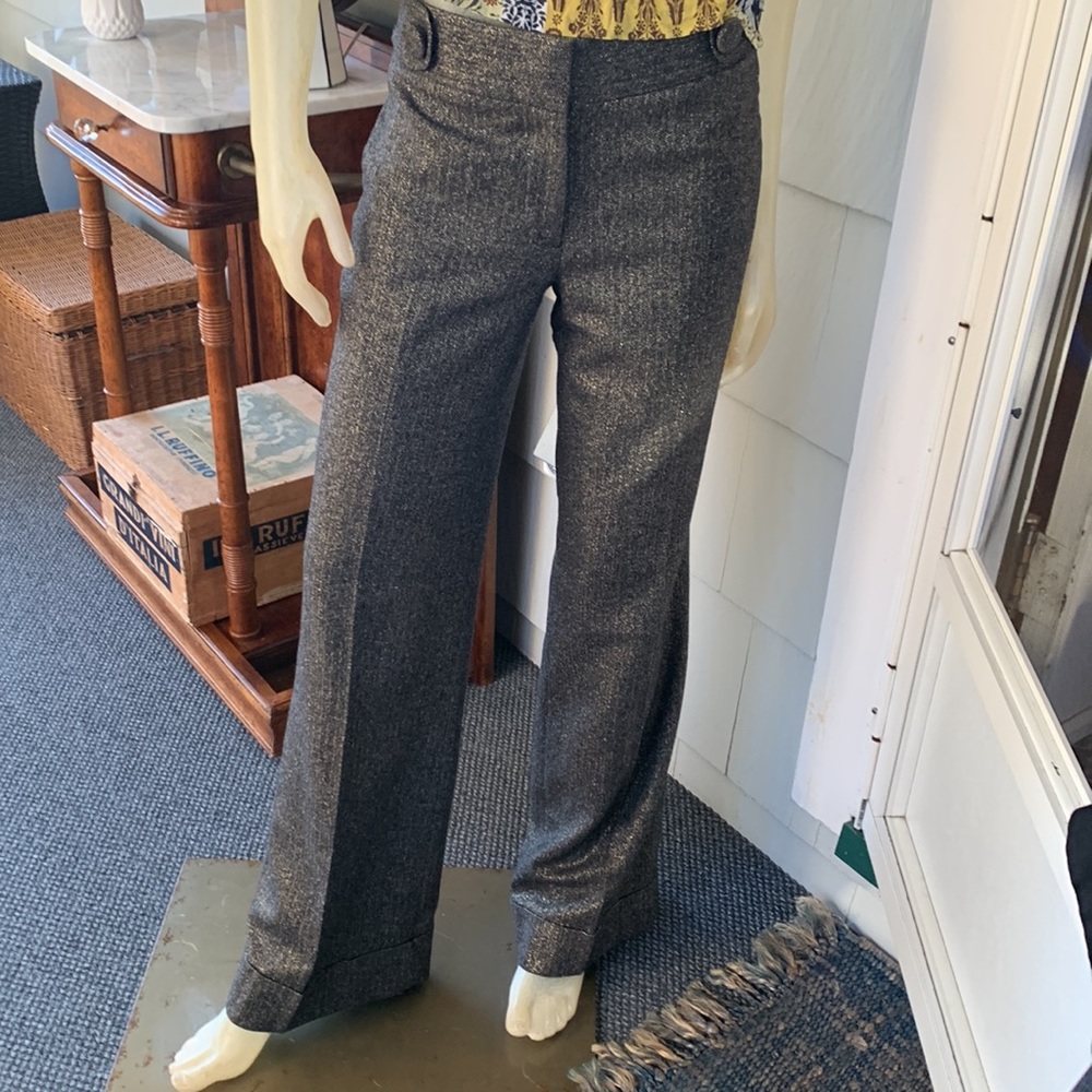 J.Crew Favorite Fit Shimmer TALL LONG Black with Gold Thread
